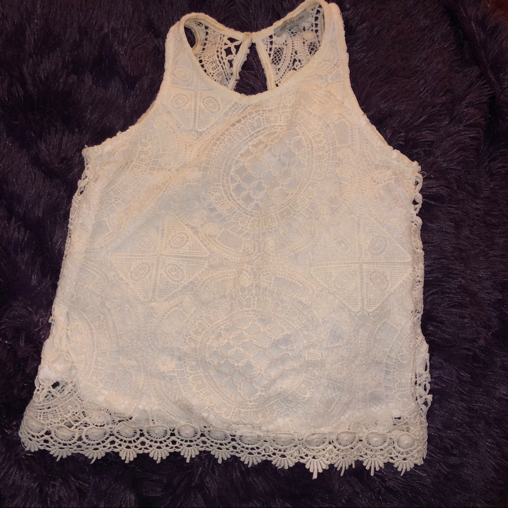 White crochet tank top